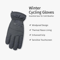 Men's Thermal Gloves, Touchscreen Compatible Outdoor Gloves for Cold Weather, Warm Running Gloves Men, Insulated Artificial Leather Gloves