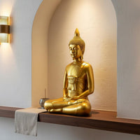 Thai Design Buddha Ornament Tabletop Sculpture for Living Room, Office