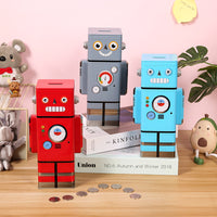 Creative Robot Piggy Bank Cartoon Coin Savings Jar for Kids Room Decor Gift