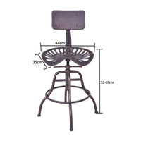 Vintage Swivel Stool with Backrest Industrial   Seat Stool Seating Furniture for Cafe, Kitchen Island