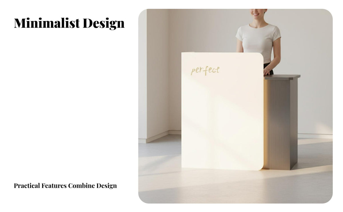 Minimalist Design Small Money Ier Desk Long-Lasting Construction Modern Retail Checkout Counter Spacious Work Surface Small Front Desk with Counter Easy to Clean for Shop Owners, Receptionists, Salon Team, Salons, Boutiques, Office, Medical Office