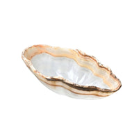Mineral Fruit Tray Glossy Stone Decorative Bowl Multi-Functional Tabletop Display Tray for Centerpiece
