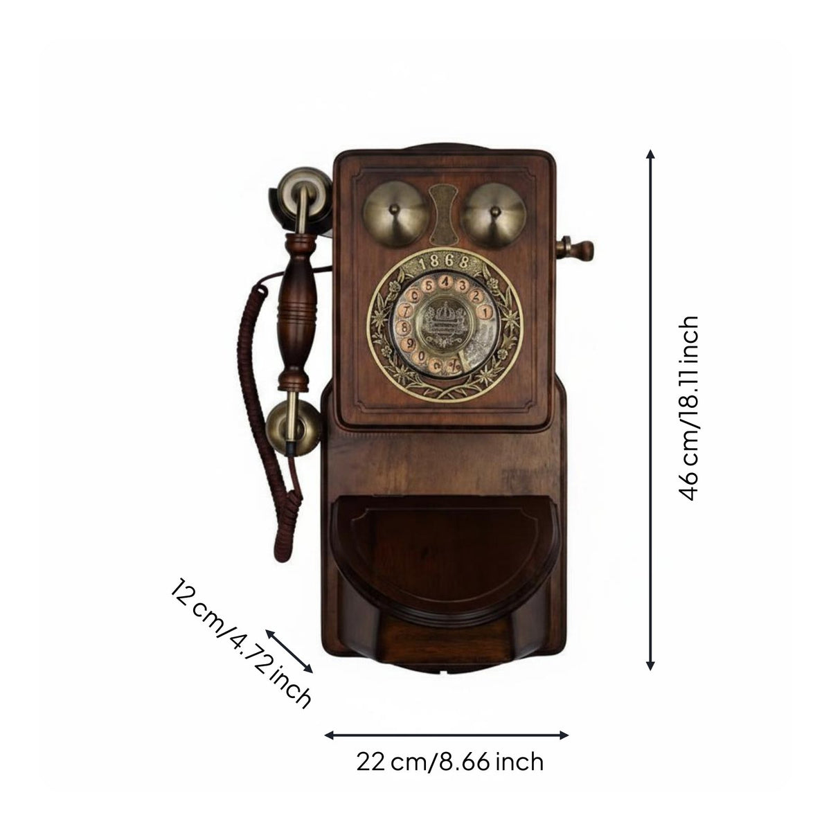 Rotary Wall Phone Corded Antique Wall Telephone No Batteries Needed