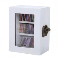 Wooden Bookshelf Ornament Three Shelves Mini Bookshelf Cabinet Clear Window