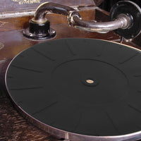 Turntable Mat with Radial Grooves 7-Inch Silicone Turntable Low-Height Mat for Records Players