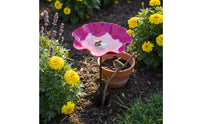 Bee Pollinator Water Feeder Decorative Metal Flower Bird Feeder Easy to Install
