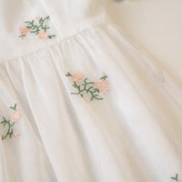 Chinese Dresses for Women Two Piece Traditional Embroidered Dress Set with Floral Pattern, Three Quarter Sleeve Casual Wear for Spring Summer