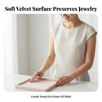 Elegant Design Velvet Jewelry Tray Scratch-Safe Protection Velvet Band Tray Stackable for Boutique Owners, Men, Dresser Top, Bedroom, Closet