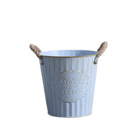 Metal Flower Pail Embossed Plaque Iron Plant Pot Rustic