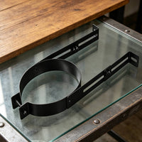 Black Metal Chimney Pipe Wall Bracket Slotted Arms Chimney Pipe Support Bracket Matte Finish Heating Hardware Welded Construction