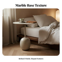 Round Pedestal Side Table Rustic Elegance Aesthetic Round Drink Stand Minimalist Furniture for Apartment Dwellers, Bedroom, Small Areas