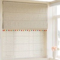Decorative Tassel Curtain Light Blocking Blackout Roman Shade Easy to Install Window Treatment for Kids