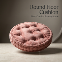 Round Floor Cushion, Thick Seat Pad for Living Room Floor, Meditation Cushion Ad #variant:Lotus Root Pink