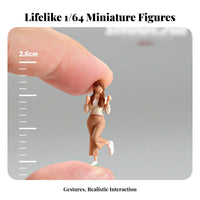 1:64 Scale Female Figure Dynamic Pose Heart Gesture Miniature Doll Model Car Display Figure Highly Detailed