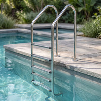 Pool Ladder with Five-Step Flange-Mount 5-Step Pool Ladder Easy to Install for in-Ground Pools, Spas