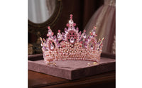 Rhinestone Crown Tall Rhinestone Crown Large Gemstone Headpiece for Stage Performances, Weddings