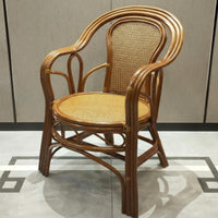 Highspine-supporting Rattan Chair Hand-Woven Home Seating Breathable Design Sturdy Frame for Seniors, Office Workers