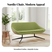 Upholstered Barrel Chair Nordic Design Indoor Furniture Golden Metal Legs for Interior Designers, Business Owners, Cafe, Reception Area, Living Room