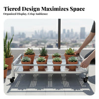 Mobile verdanthouse Rack Rustproof Plant Stand Weatherproof Cover Water Resistant for Gardeners, Homeowners, Outdoors