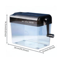 Mini Manual Paper Shredder Easy to Use Hand Crank Paper Shredder Transparent Bin Office Supply