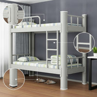 Metal Bunk Bed Space-Saving Steel Bunk Bed Furniture for Students, Roommates, Dormitory, Shared Room, Compact Bedroom