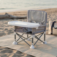 Removable Tray Baby Camping Chair Easy to Clean Baby Beach Chair Safety Strap Portable Infant Seat for Babies, Toddlers, Picnic
