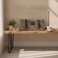 Storage Chest with Hinged Top Rustic Storage Chest Decorative Furniture for Living Room