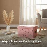 Foldable Textile Storage Box Large Capacity Textile Storage Bin with Lid