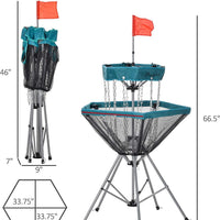 12-Chain Portable Metal Disc Golf Basket Target for Outdoor Practice