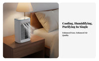 Portable Air Chiller Humidifies Personal Air Chiller Humidifier Multi-Functional Function USB Desk Fan for Students, Bedroom, Dorm Room, Office