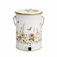 Lidded Metal Trash Can Handsat Home Storage Round Lid for Outdoor