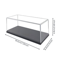 Acrylic Display Case Clear Box Case with Wood Base Rectangular Acrylic Showcase with Wood Base for Desk