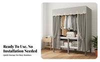 Easy Assembly Foldable Textile Wardrobe Sturdy Construction Installation-Effortless Closet Heavy Duty Steel Frame Storage Wardrobe Dustproof for Students, Homeowners, Rental Apartment, Dorm Room, Cloakroom, Basement