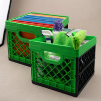 6 Gallon Stackable Storage Basket Multi-Purpose Green Storage Basket Easy to Use