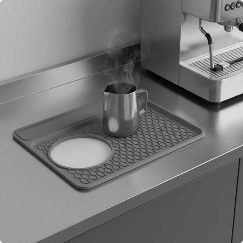 Espresso Machine Topper Mat Shielding Tamper Mat with Storage Area Waterproof