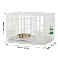 Foldable Chick Breeding Cage with Front Door, Iron Metal Wire Foldable Pet Enclosure, No Wheels Indoor Quail and Duckling Cage Storage Unit