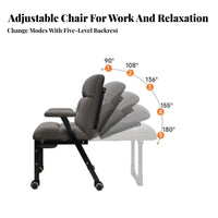 transformable Lounger Sit and Lie Function Reclining Chair Foldable for Storage