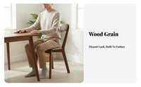 Solid Wood Dining Chair Anti-Slip Foot Pads Nordic Design Backrest Chair