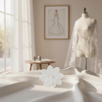 20 Pieces Embroidered Flower Applique DIY White Flower Sew-on Handmade