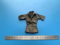 zqn 1/6 女兵人 衣服 连衣裙 连体衣 军绿色 工装衣 瘦身 模型