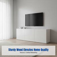 Hardwood TV Cabinet, Modern Nordic Wall-Mounted, Corner Storage, Multi-Functional