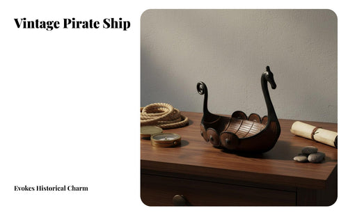 Boat Figurine Resin Model Nordic Ship Statue for History, Desktop