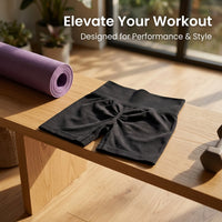 Gym Shorts for Women with High Waist Control and Lifting Design, Nylon Compression Running for Cycling and Workouts