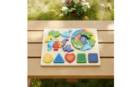 Wooden Puzzle Early Learning Shape Matching Board Wooden Toy with Geometric Pieces Educational Fine Motor Skills for Toddlers