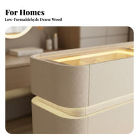 Creamy Aesthetic Wavy Front 6-Drawer wardrobe chest Slim contour Dressing Table Multifunctional Chest of Drawers Modern Design for Apartment Dwellers, Homeowners, Families, Bedroom, Living Room, Hallway, Office