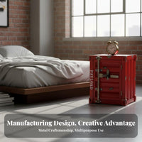 Shipping Container Nightstand manufacturing-inspired design Bedside Nightstand Lockable