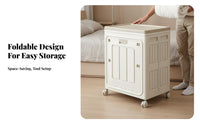 Foldable Wheeled Container With casters Household Storage Front Opening Door