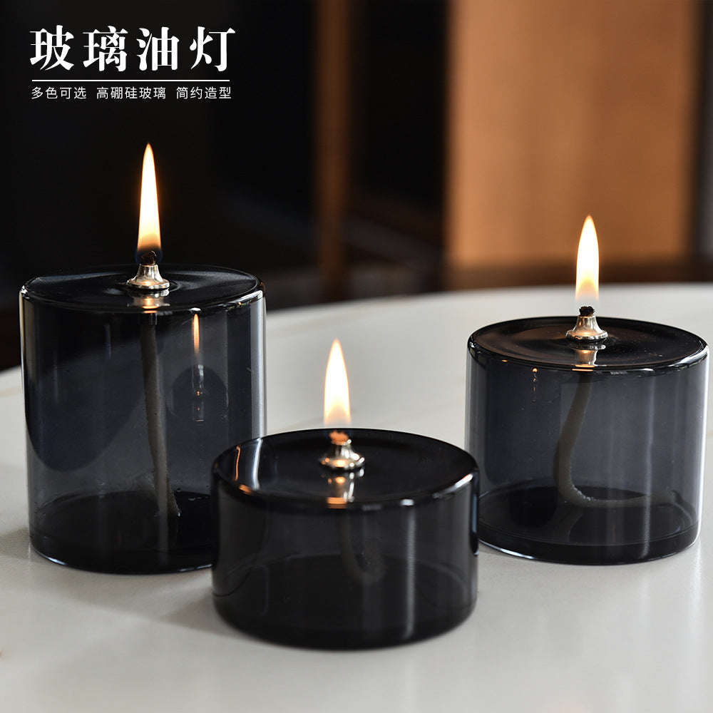 Creative Colorful Handmade Glass Candle Holder Oil Lamp European Decorative Home Ornament