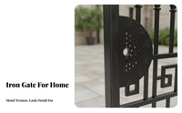 Rust-Proof Wrought Iron Single Gate Resistant European Design Garden Door Long-Lasting Construction Modern Chinese Design Iron Gate Easy to Install for Homeowners, Property Owners, Contractors, Courtyard