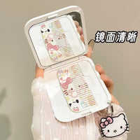 HelloKit凯蒂猫女生随身携带可折叠化妆镜补妆小镜子桌面镜梳一体